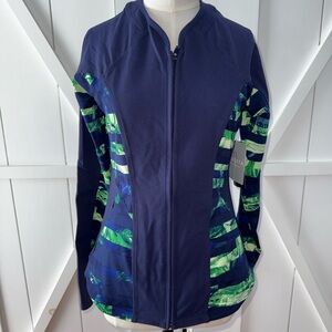 Full Tilt Navy and Green Bomber Jacket